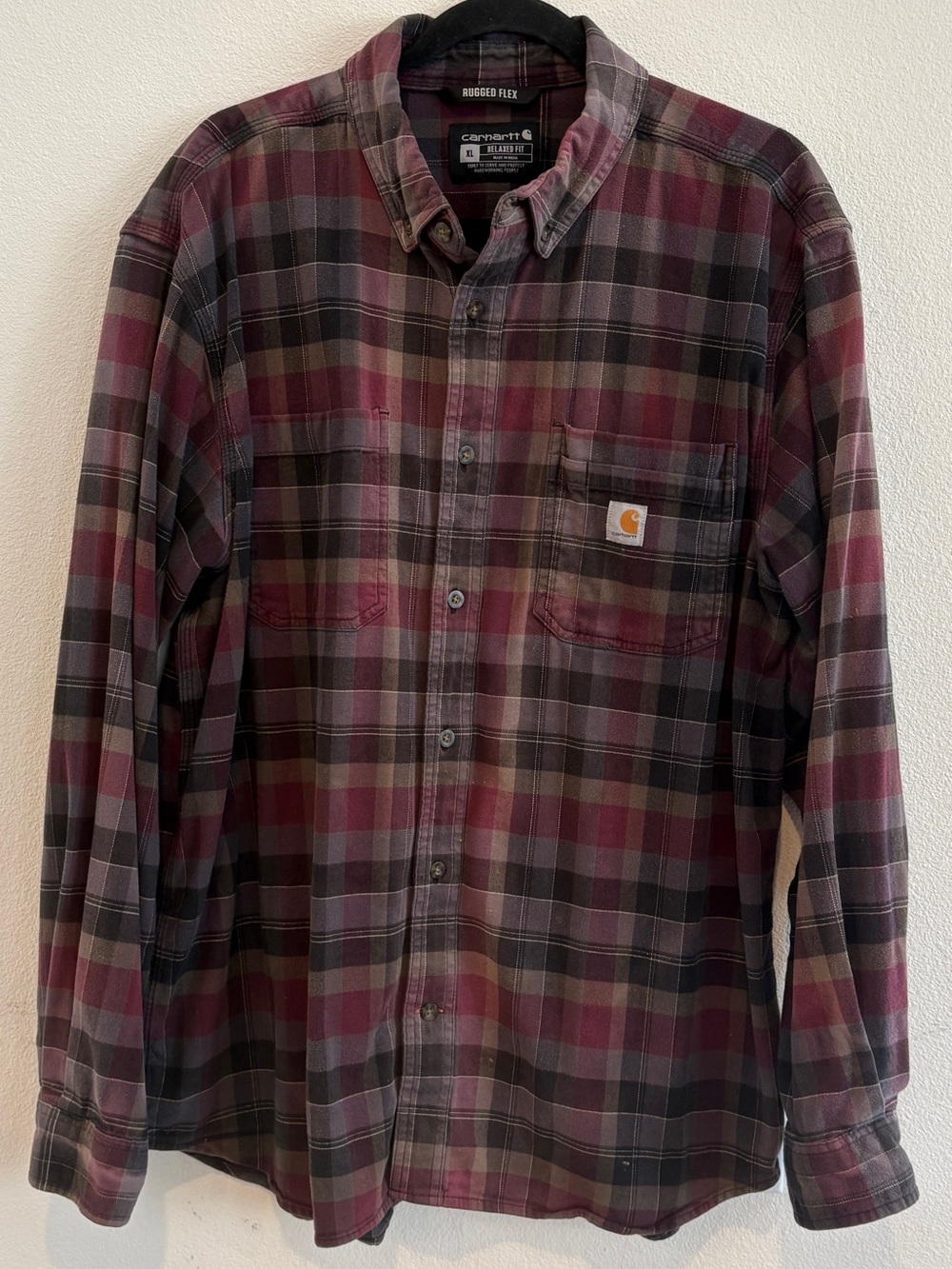 Carhartt Rugged Flex Relaxed Fit Midweight Flannel Long-Sleeve Plaid Shirt Plaid